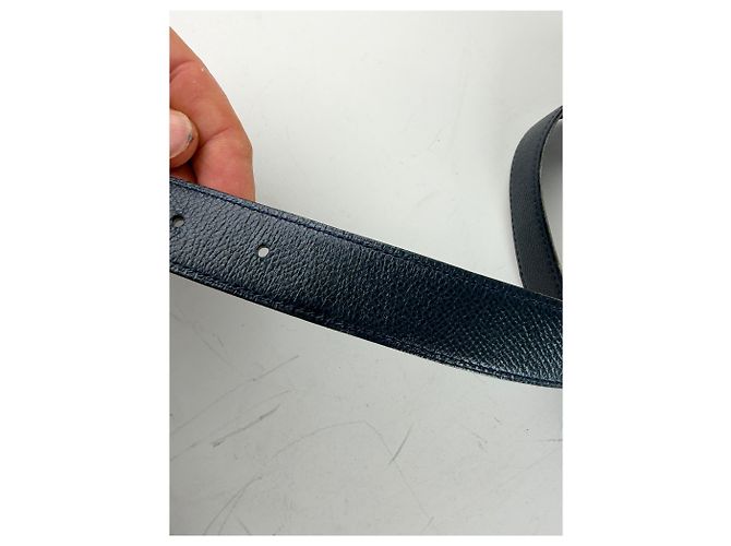 Hermès Vintage Hermes Ledergürtel Navy Marineblau - Ansicht 3