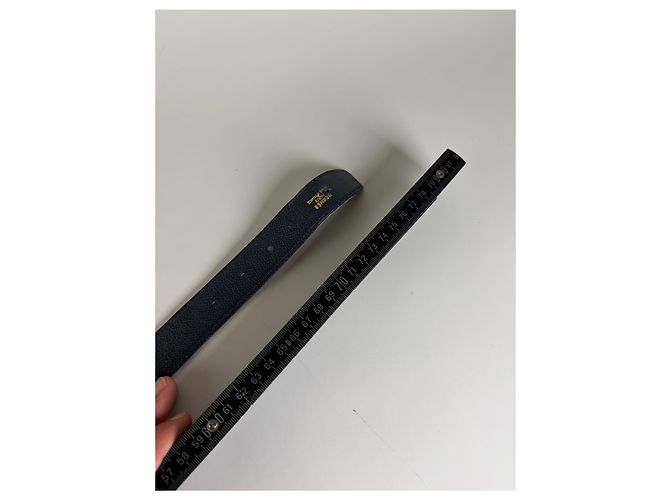 Hermès Vintage Hermes Ledergürtel Navy Marineblau - Ansicht 8