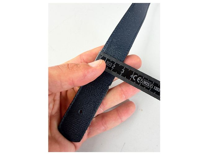 Hermès Vintage Hermes Ledergürtel Navy Marineblau - Ansicht 9