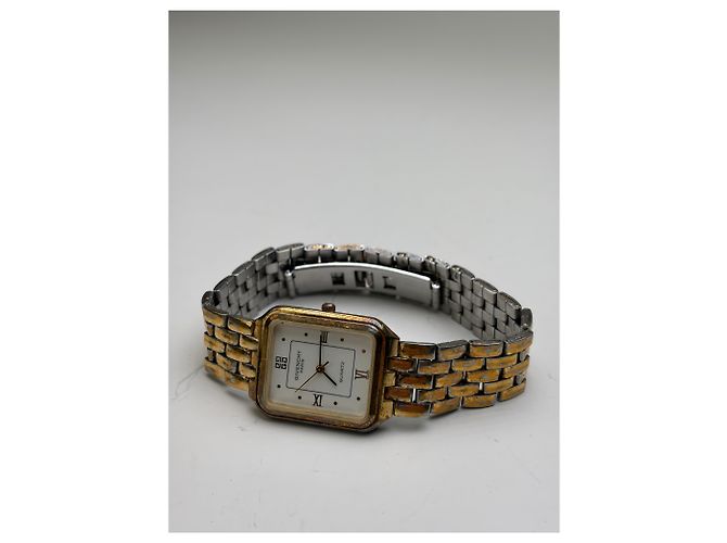 Vintage Givenchy Armbanduhr aus Edelstahl Gold Silber Gold Golden - Ansicht 4