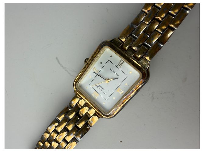 Vintage Givenchy Armbanduhr aus Edelstahl Gold Silber Gold Golden - Ansicht 5
