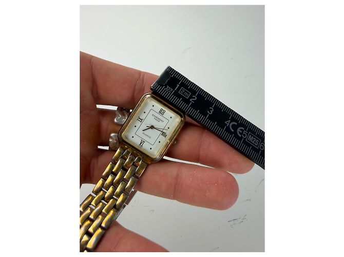 Vintage Givenchy Armbanduhr aus Edelstahl Gold Silber Gold Golden - Ansicht 6