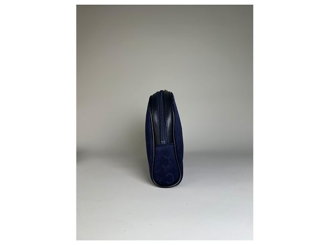 Céline Vintage Celine Macadam beschichtetes Canvas Kosmetiktasche Dunkelblau - Ansicht 4