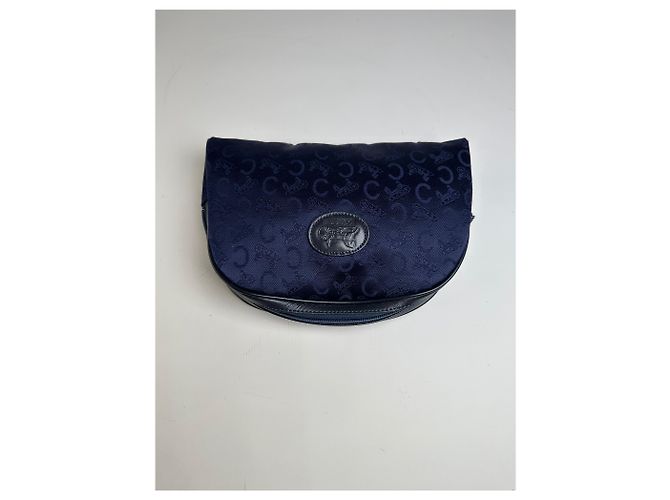 Céline Vintage Celine Macadam beschichtetes Canvas Kosmetiktasche Dunkelblau - Ansicht 5