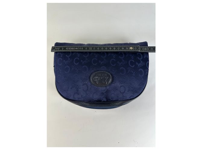 Céline Vintage Celine Macadam beschichtetes Canvas Kosmetiktasche Dunkelblau - Ansicht 8