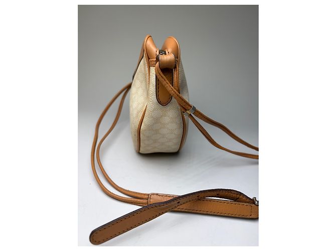 16 Céline Vintage Celine Schultertasche aus beschichteter Leinwand Cream Tan - Ansicht 10