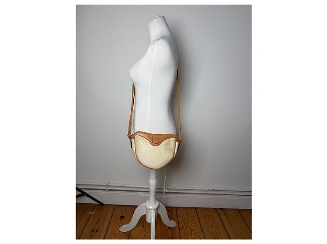 16 Céline Vintage Celine Schultertasche aus beschichteter Leinwand Cream Tan - Ansicht 4