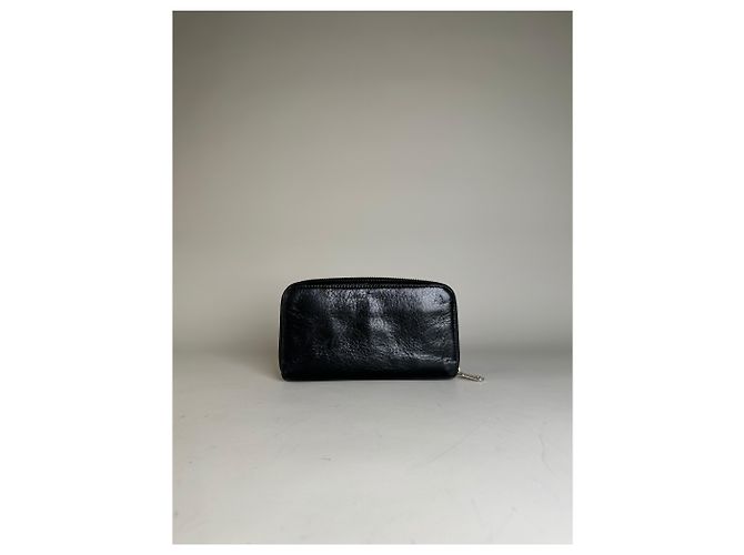 Chloé Vintage Chloe Leather Long Wallet Black Silver - view 2