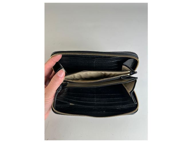 Chloé Vintage Chloe Leather Long Wallet Black Silver - view 4