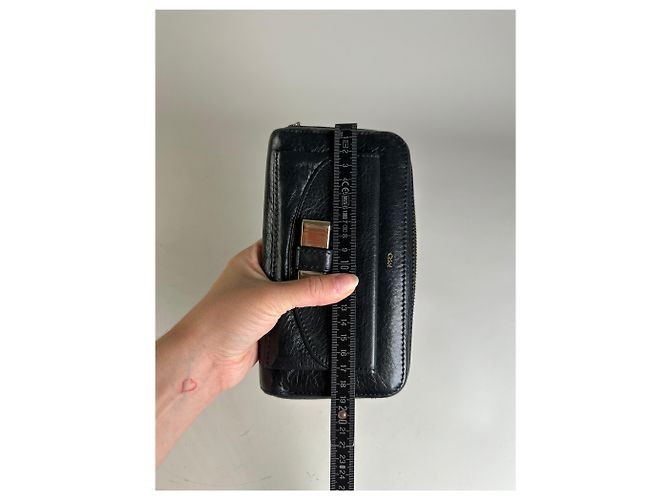 Chloé Vintage Chloe Leather Long Wallet Black Silver - view 7