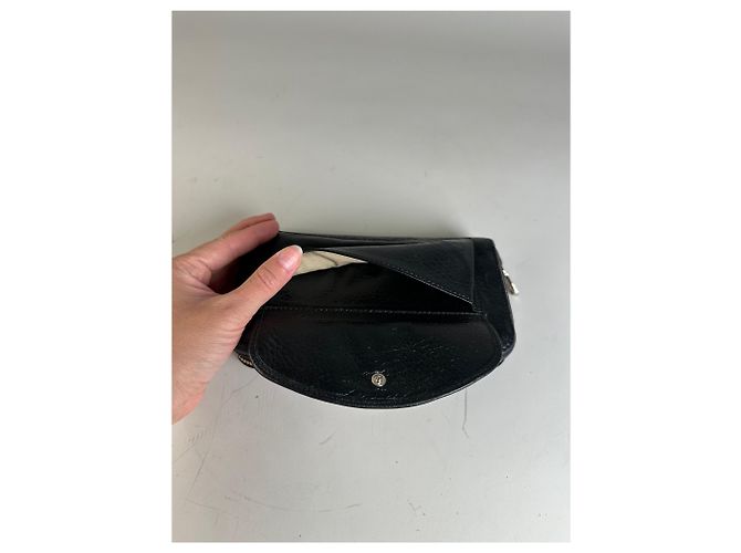 Chloé Vintage Chloe Leather Long Wallet Black Silver - view 9