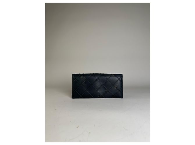 Chloé Vintage Chloe Leather Wallet Black Gold - view 2