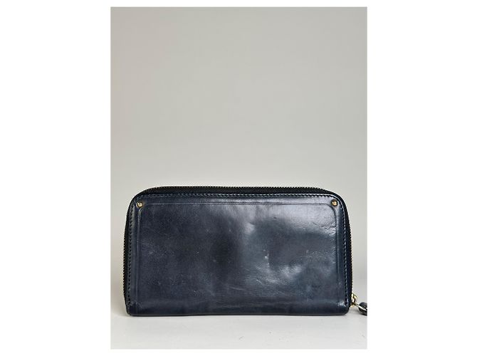 Chloé Vintage Chloe Leather Zip Wallet Black Gold - view 9