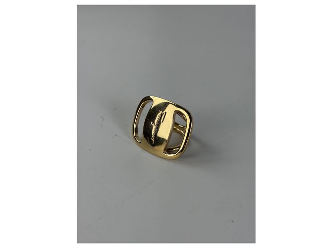 Salvatore Ferragamo Anello Vintage Ferragamo in metallo dorato con logo inciso D'oro - vista 4