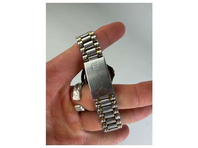Vintage Givenchy Armbanduhr aus Edelstahl Silber Gold - Ansicht 6