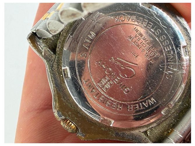 Vintage Givenchy Armbanduhr aus Edelstahl Silber Gold - Ansicht 7