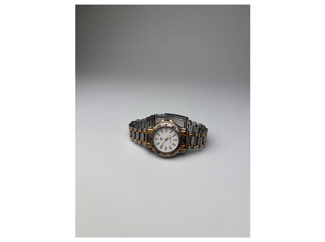Vintage Givenchy Armbanduhr aus Edelstahl Silber Gold - Ansicht 8