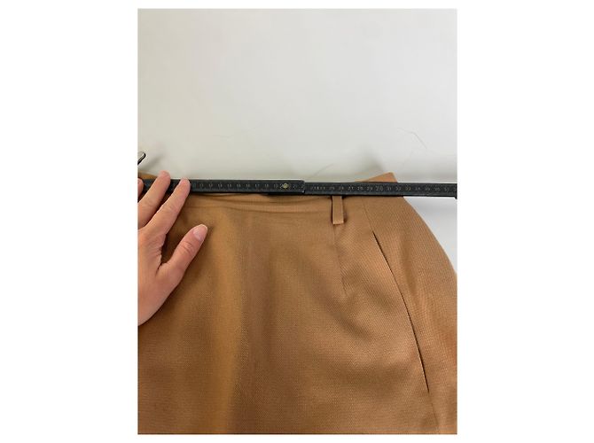 Gonna di lana vintage Dior Tan M Cammello - vista 10