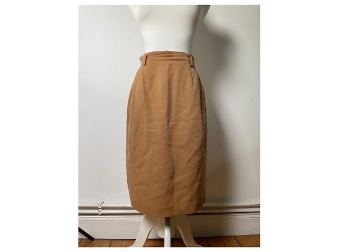 Gonna di lana vintage Dior Tan M Cammello - vista 13