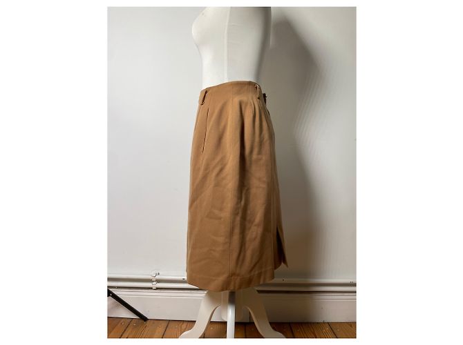 Gonna di lana vintage Dior Tan M Cammello - vista 2