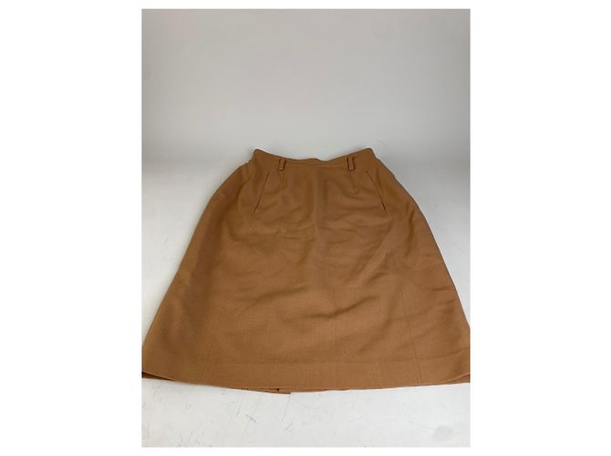 Gonna di lana vintage Dior Tan M Cammello - vista 5