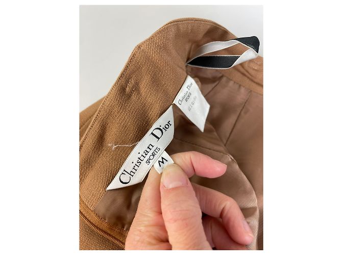 Gonna di lana vintage Dior Tan M Cammello - vista 6