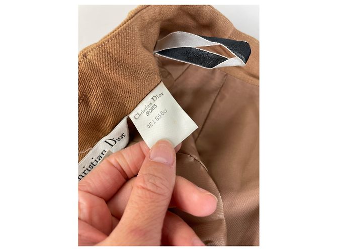 Gonna di lana vintage Dior Tan M Cammello - vista 7