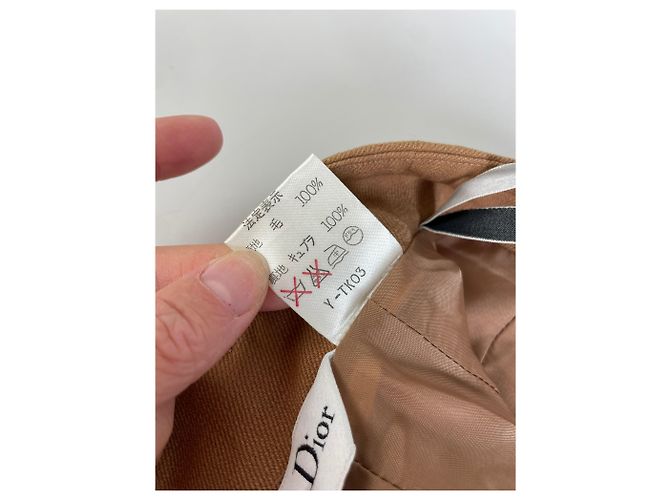 Gonna di lana vintage Dior Tan M Cammello - vista 8