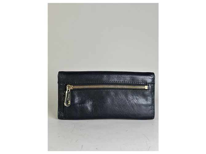 Chloé Vintage Chloe Leather Wallet Black Silver - view 2