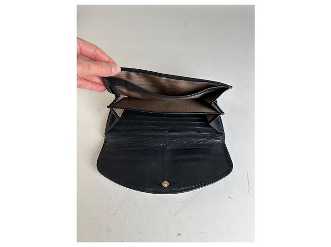 Chloé Vintage Chloe Leather Wallet Black Silver - view 3