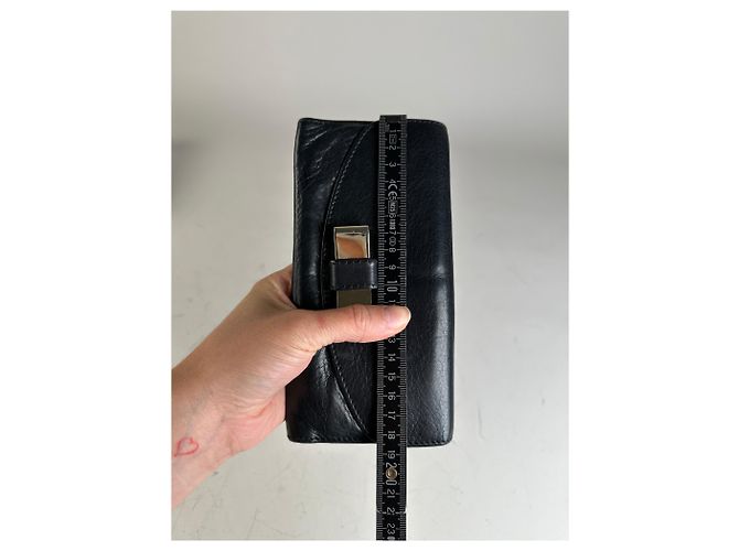 Chloé Vintage Chloe Leather Wallet Black Silver - view 6