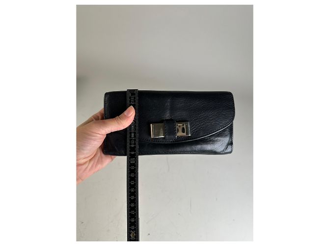 Chloé Vintage Chloe Leather Wallet Black Silver - view 7