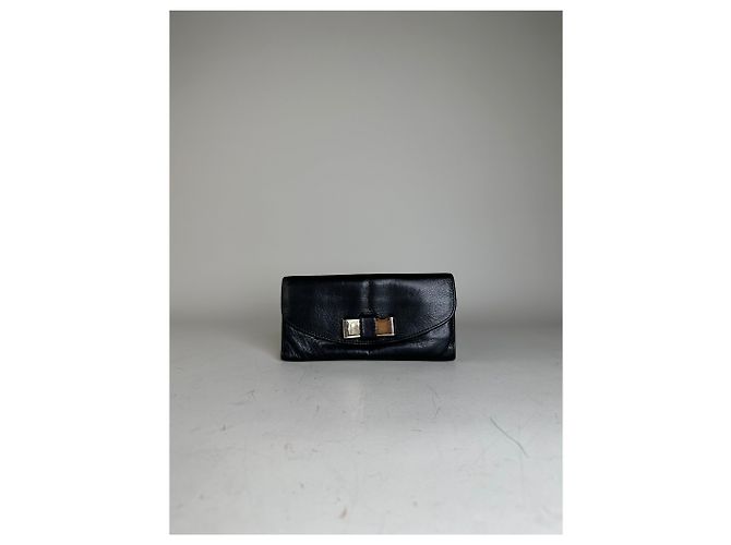 Chloé Vintage Chloe Leather Wallet Black Silver - view 8
