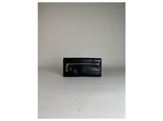 Chloé Vintage Chloe Leather Wallet Black Silver - view 9