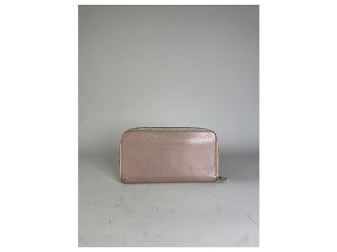 Chloé Vintage Chloe Pebbled Leather Zip Wallet Blush Pink Silver - view 2