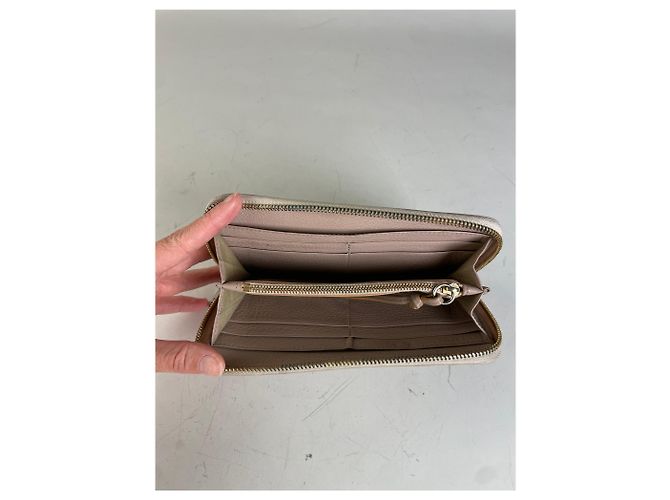 Chloé Vintage Chloe Pebbled Leather Zip Wallet Blush Pink Silver - view 3