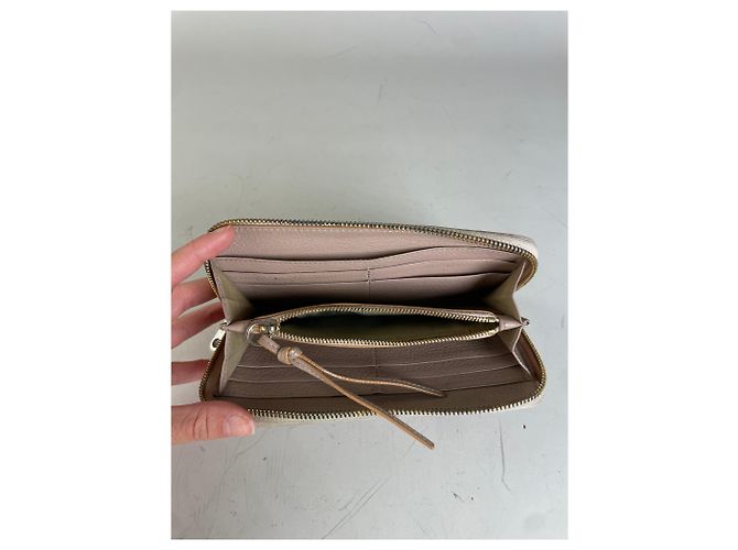 Chloé Vintage Chloe Pebbled Leather Zip Wallet Blush Pink Silver - view 5