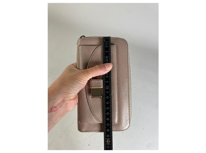 Chloé Vintage Chloe Pebbled Leather Zip Wallet Blush Pink Silver - view 7