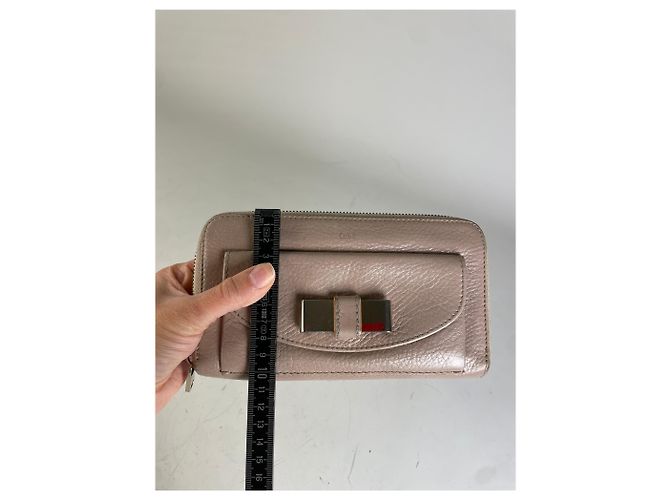 Chloé Vintage Chloe Pebbled Leather Zip Wallet Blush Pink Silver - view 8