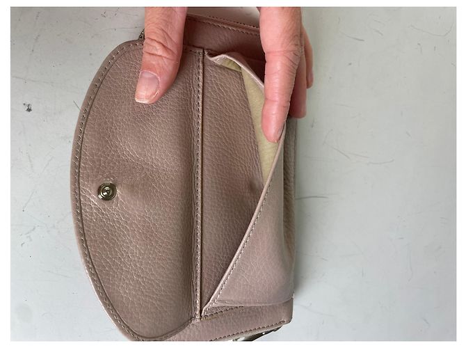 Chloé Vintage Chloe Pebbled Leather Zip Wallet Blush Pink Silver - view 9