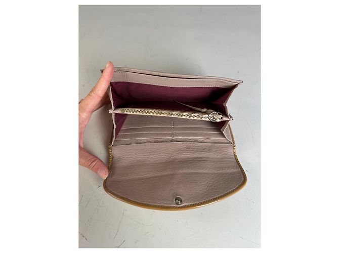 Chloé Vintage Chloe Patent Leather Wallet Beige Silver - view 3