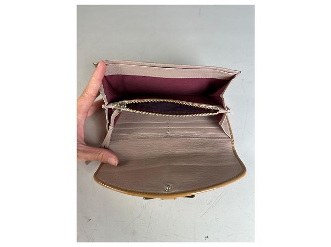 Chloé Vintage Chloe Patent Leather Wallet Beige Silver - view 4