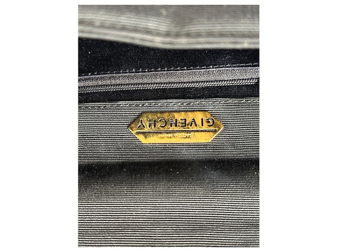 Vintage Givenchy Handtas aus strukturierter Textiloberfläche Schwarz Gold - Ansicht 5