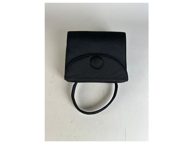 Vintage Givenchy Handtas aus strukturierter Textiloberfläche Schwarz Gold - Ansicht 7