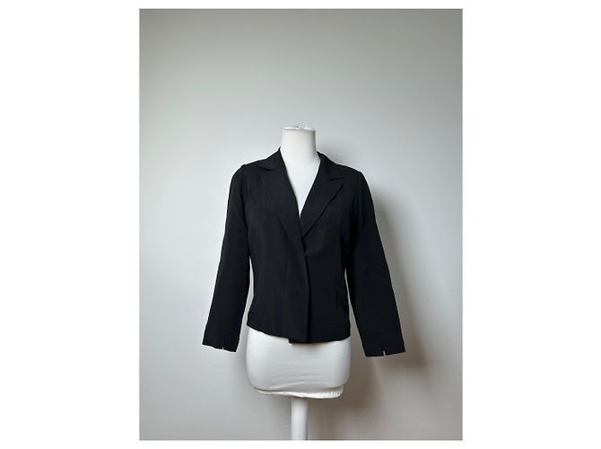 Blazer vintage Loewe in misto seta nero S - vista 14