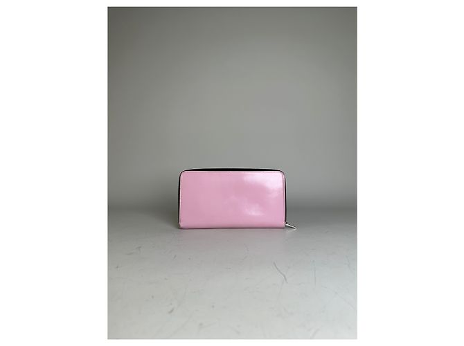 Edge Céline Vintage Celine Grained Leather Wallet Pink Silver - view 10