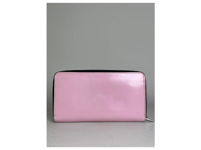 Edge Céline Vintage Celine Grained Leather Wallet Pink Silver - view 2