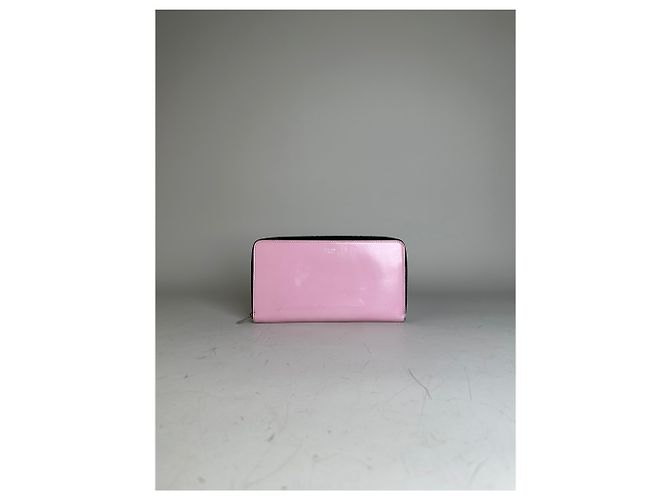 Edge Céline Vintage Celine Grained Leather Wallet Pink Silver - view 9