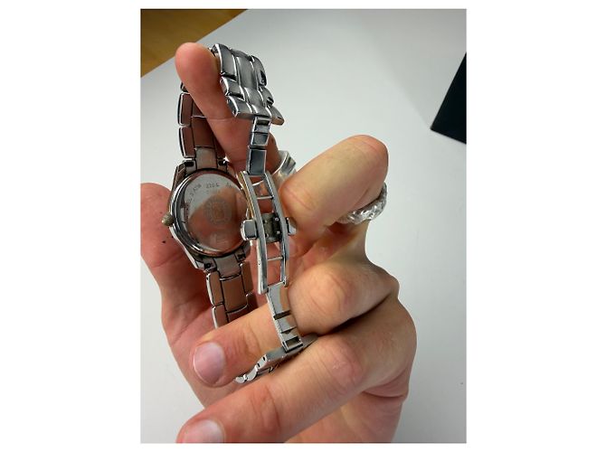 Orologio da polso vintage Fendi in acciaio inossidabile nero e argento - vista 7