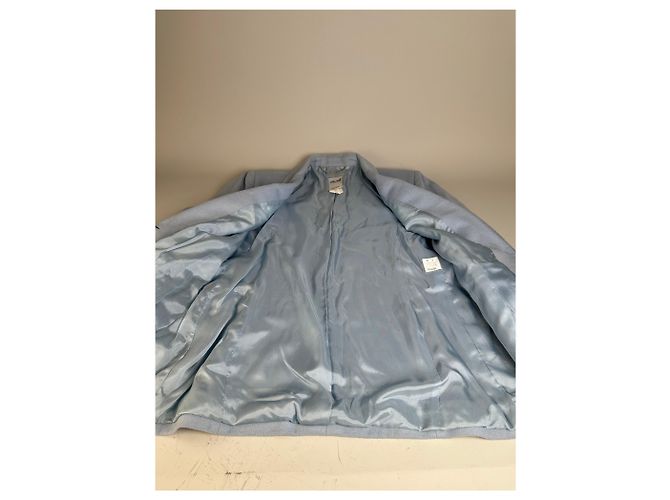 Céline Vintage Celine Blazer aus Kaschmir und Angora Hellblau XL - Ansicht 11